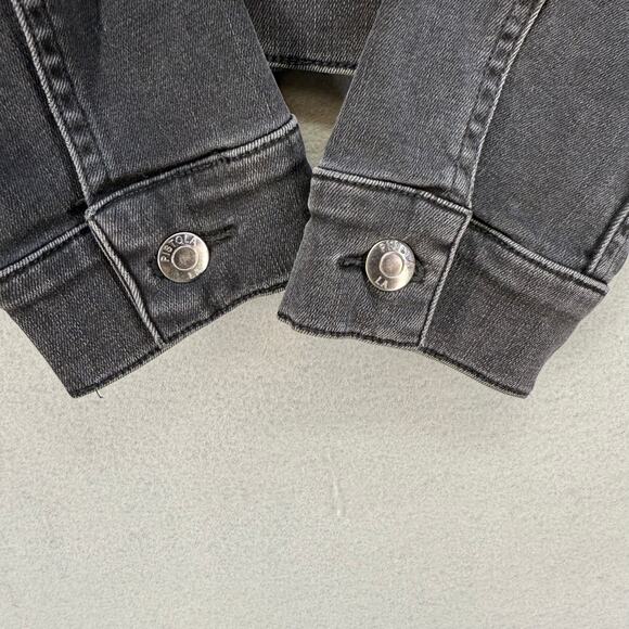 Pistola Denim Jacket Womens Small Black Moto Trucker Jean Jacket Goth NWOT - Picture 7 of 10